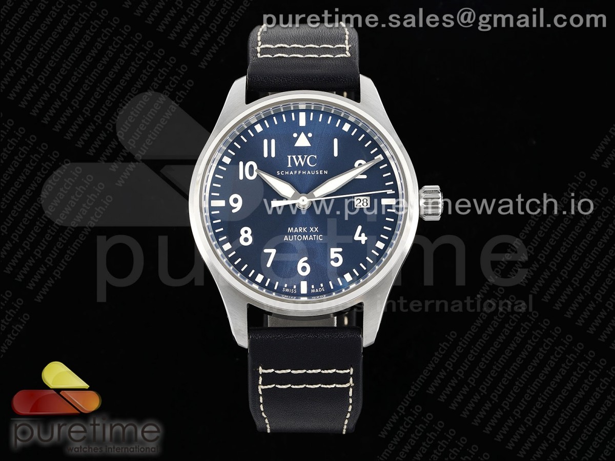 [ZF] IWC Pilot Mark XX IW328203 Blue Dial on Dark Blue Leather Strap A32111