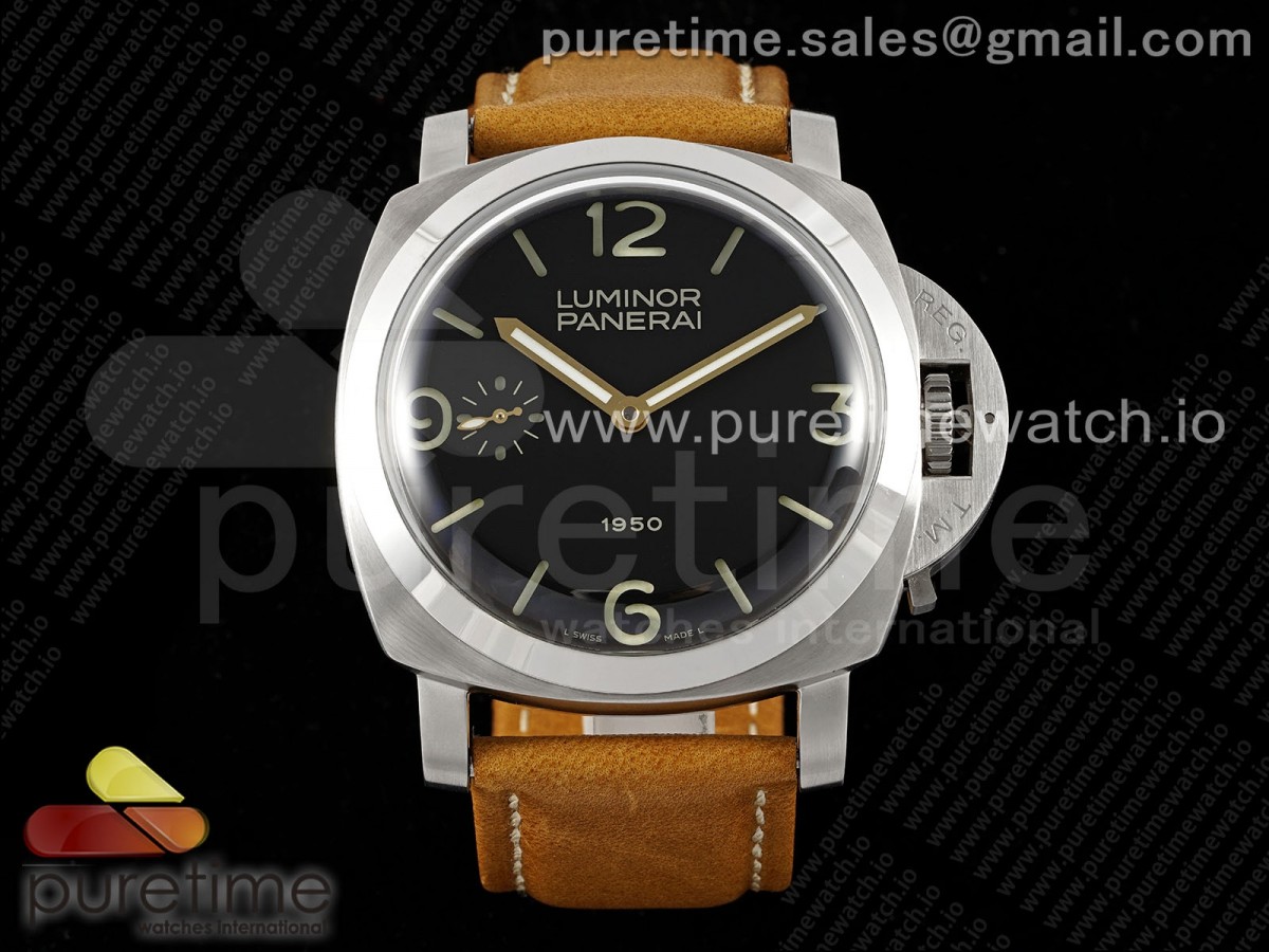 [HWF] Panerai PAM127 E Black Dial on Brown Leather Strap A6497