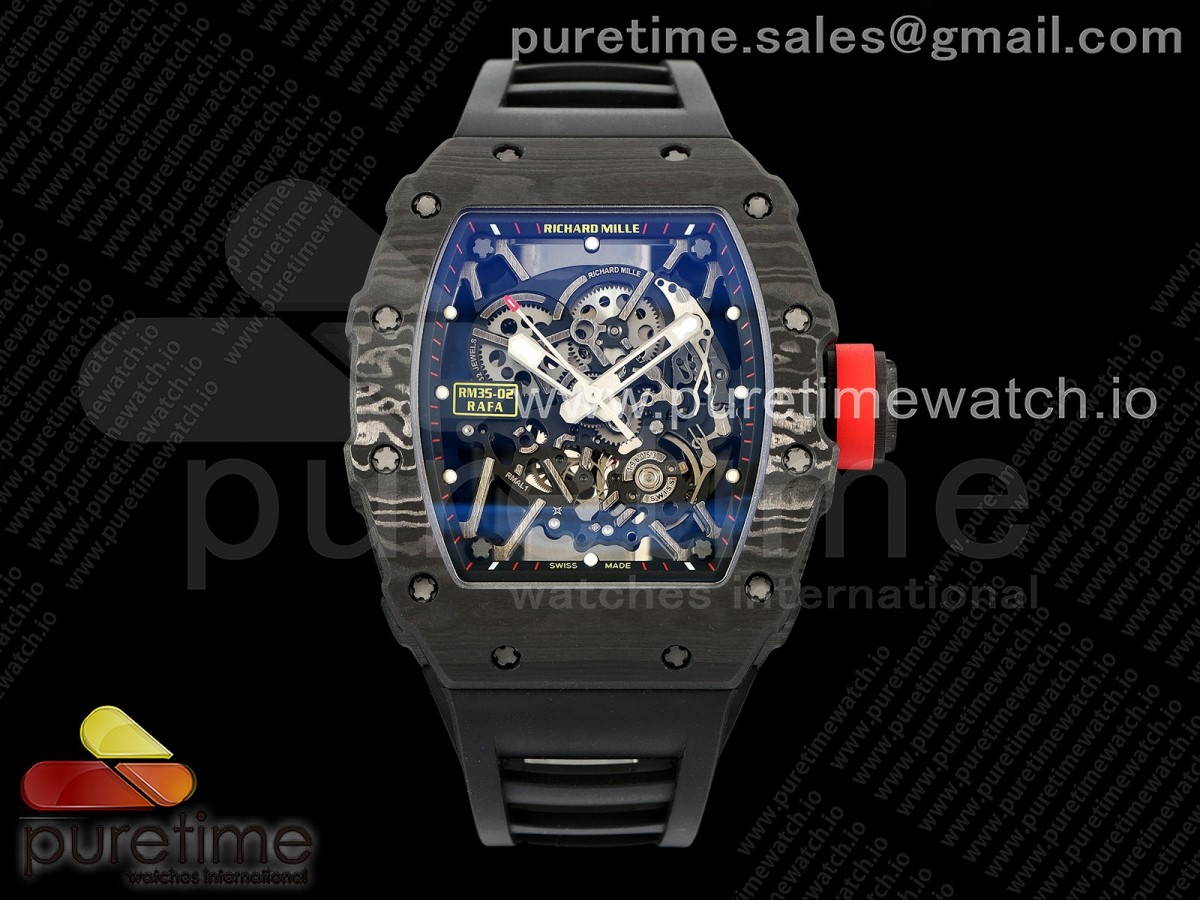 [ZF] Richard Mille RM035-02 NTPT Skeleton Dial on Black Rubber Strap RMAL1 Super Clone V6