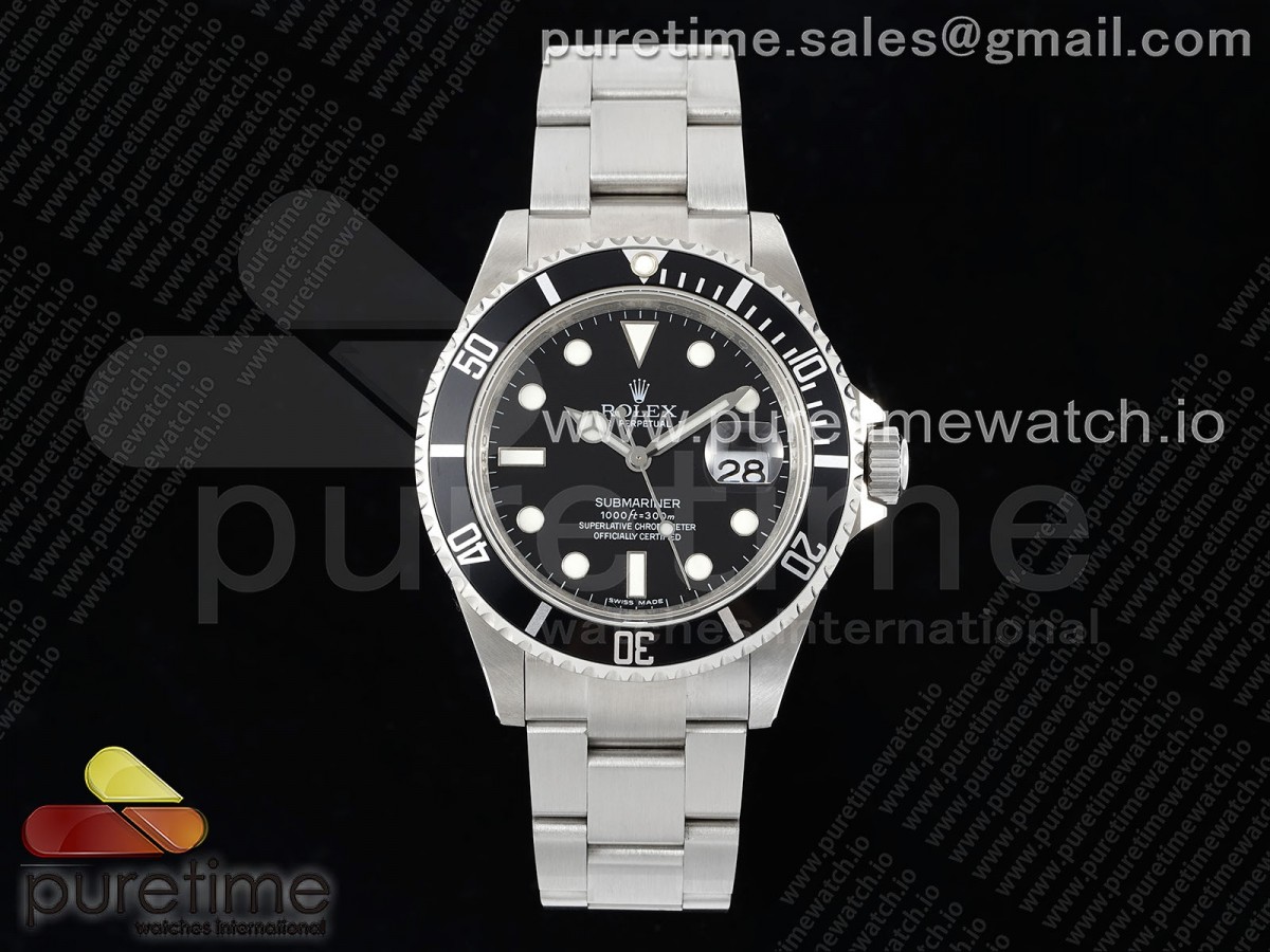 [RAF] Rolex Submariner 16610 LN Black Bezel 904L Steel on SS Bracelet SA3135