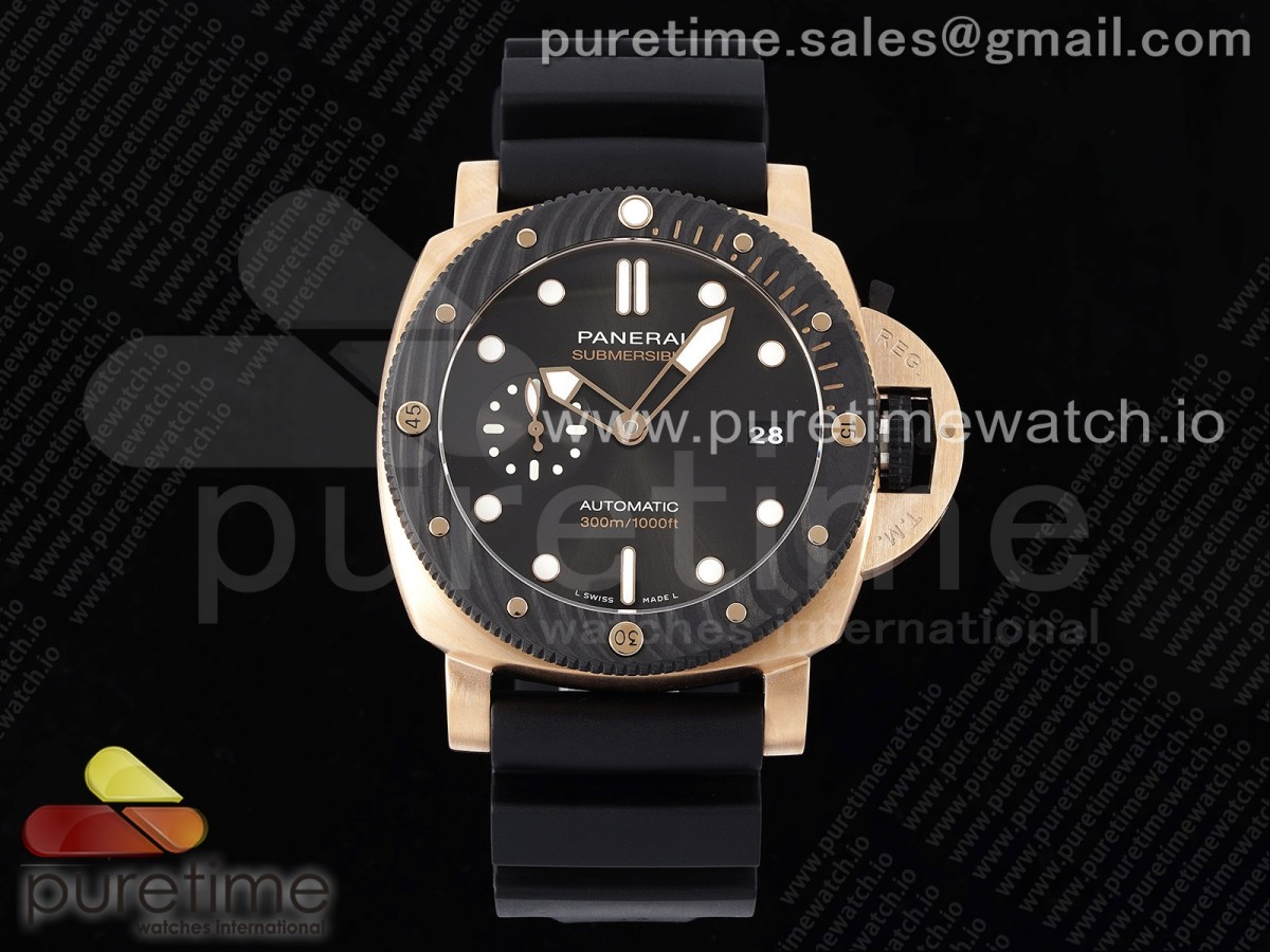 [VSF] Panerai PAM1070 W Black Dial on Black Rubber Strap P900