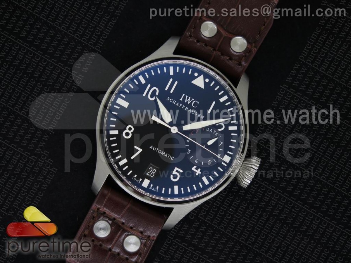 [ZF] IWC Big Pilot Real PR IW500901 on Brown Leather Strap A51111