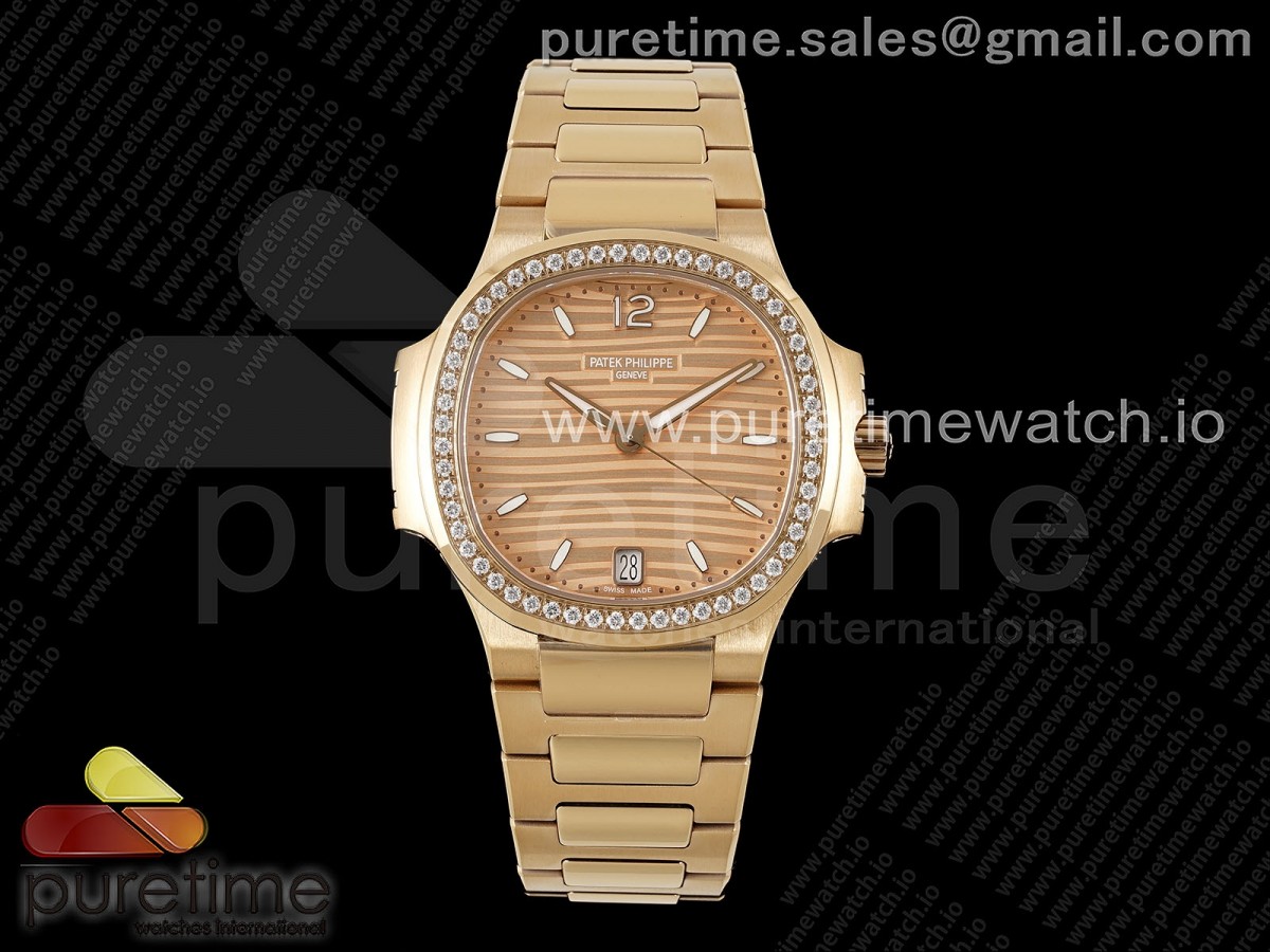 [PPF] Patek Philippe Nautilus 7118 Ladies  RG Dial Diamonds Bezel on RG Bracelet 324CS