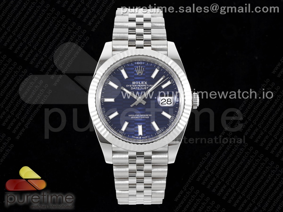 [Clean] Rolex DateJust 41 126334 904L Steel Blue Texuted Dial on Jubilee Bracelet VR3235