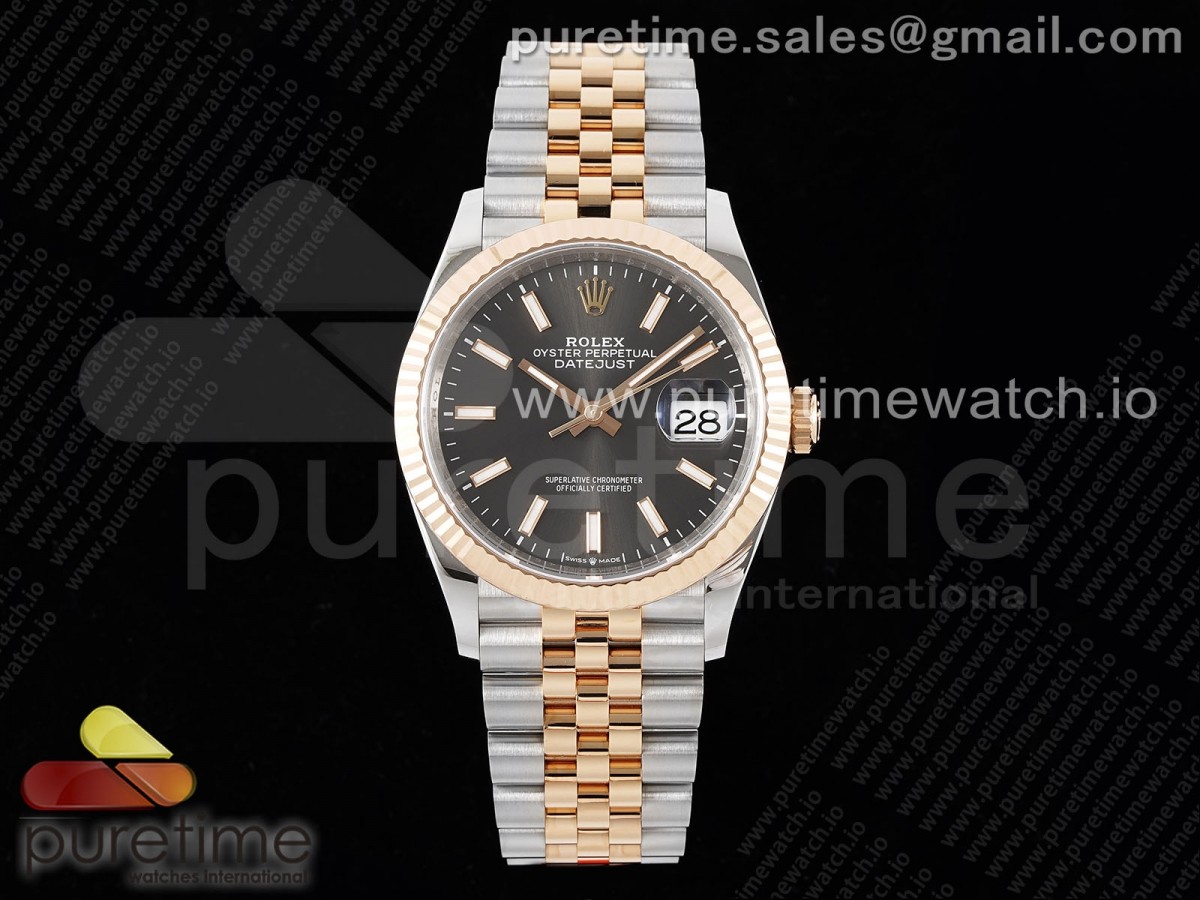 [VSF] Rolex DateJust 36 SS 116231 904L Steel Gray Stick Dial on Jubilee Bracelet VS3235