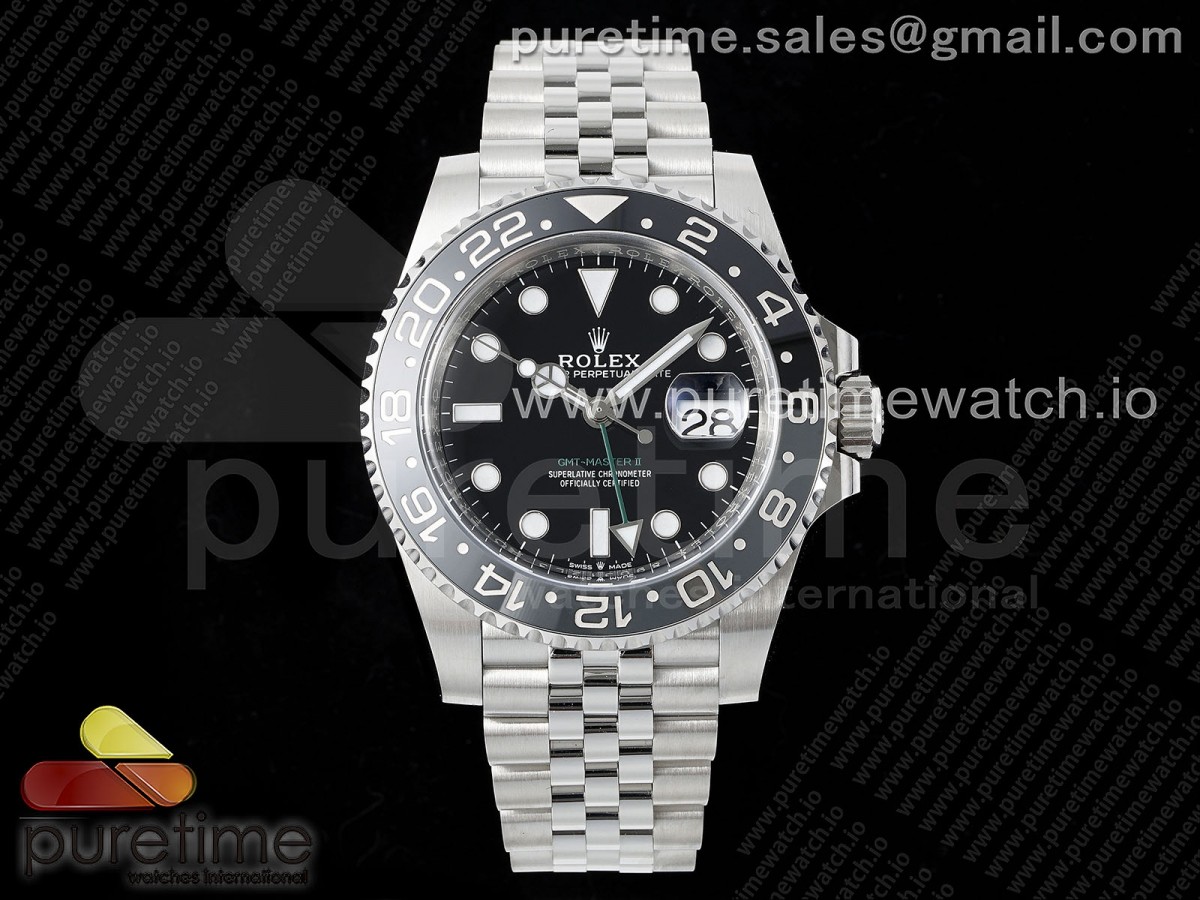 [Clean] Rolex GMT-Master II 126710 GRNR Black/Gray Ceramic 904L Steel on Jubilee Strap DD3285