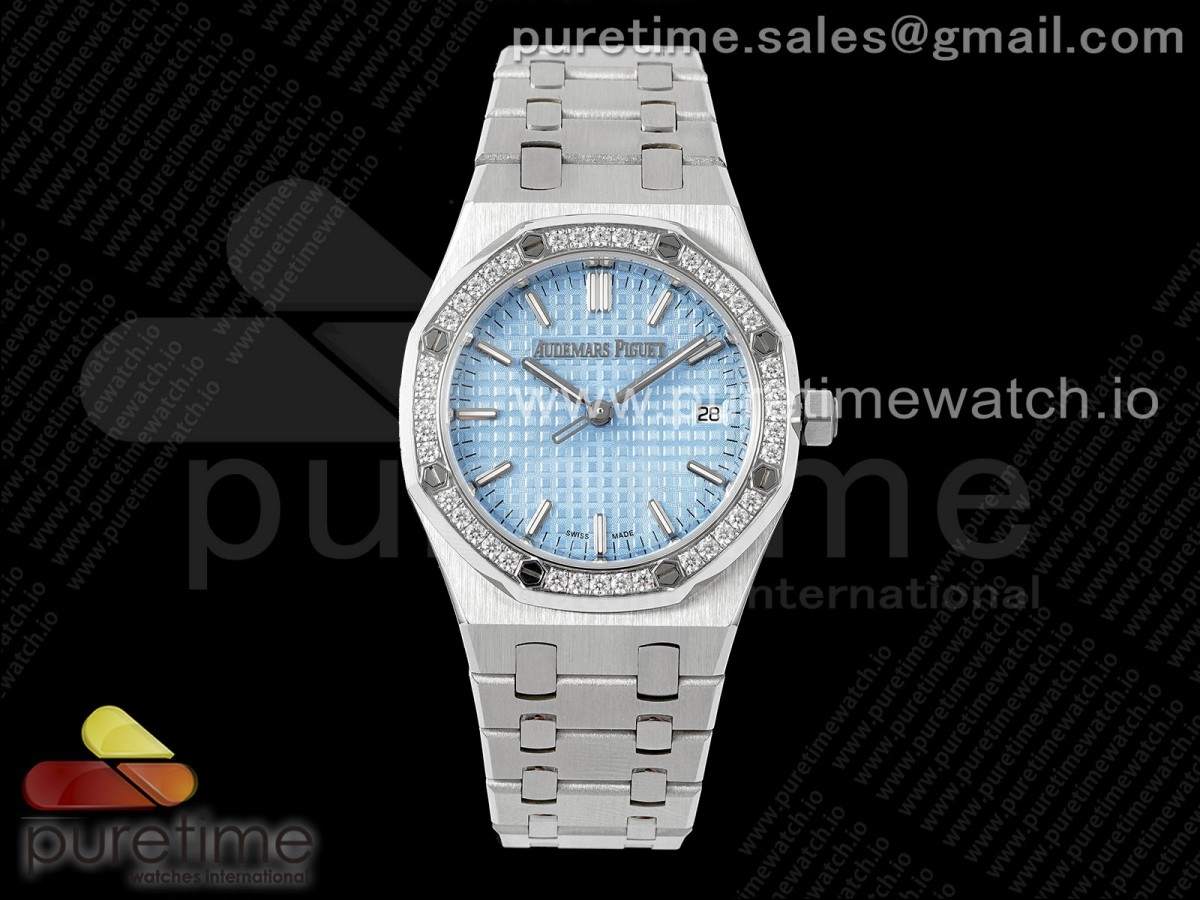 [BF] Audemars Piguet Royal Oak 34mm SS Ice Blue Dial Diamonds Bezel on SS Bracelet A5800