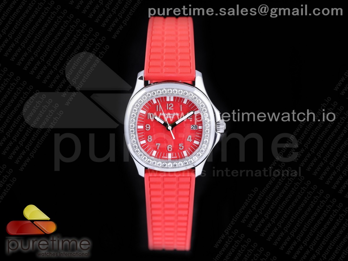 [PPF] Patek Philippe Aquanaut 5067A SS Red Textured Dial on Red Rubber Strap AE23