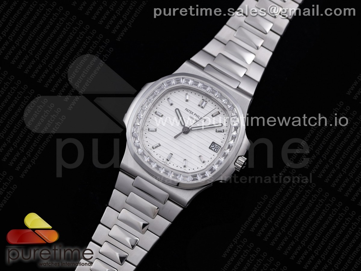 [PPF] Patek Philippe Nautilus 5711 White Dial Diamonds Bezel on SS Bracelet 324CS