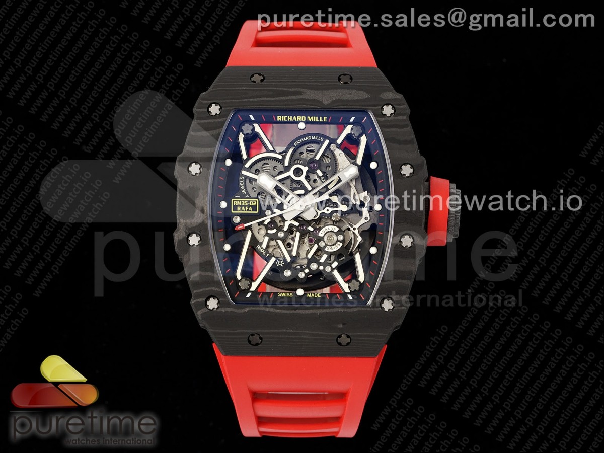 [ZF] Richard Mille RM035-02 Real NTPT Skeleton Dial on Red Rubber Strap NH05A V3+