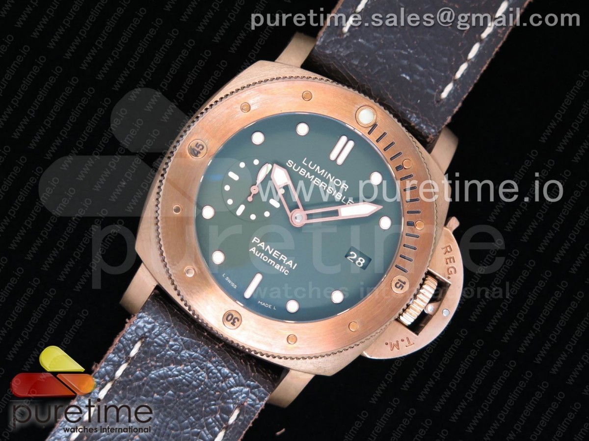 [VSF] Panerai PAM382 N Bronzo on Brown Distressed Calfskin Strap P.9000 Super Clone V2