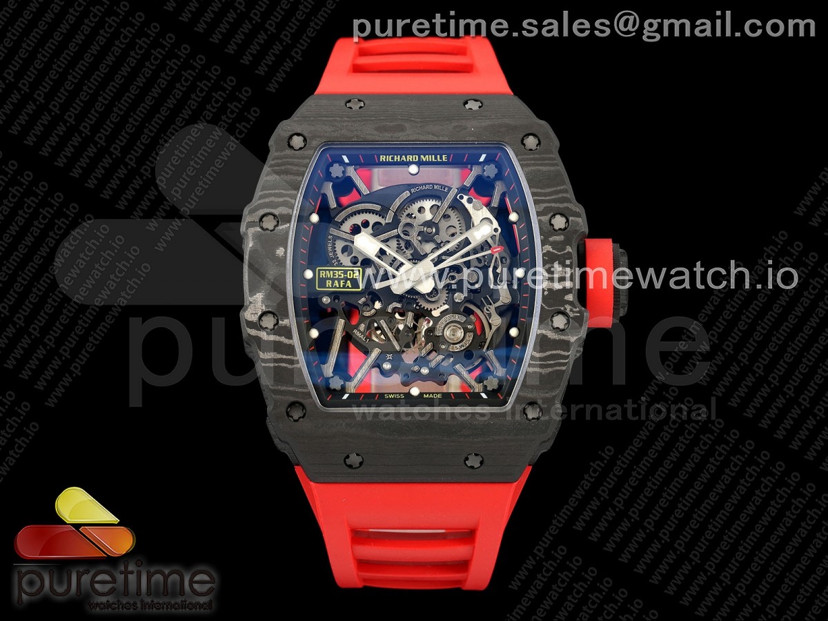 [ZF] Richard Mille RM035-02 NTPT Skeleton Dial on Red Rubber Strap RMAL1 Super Clone V6