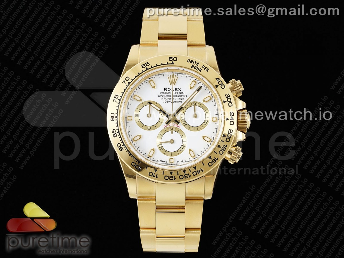 [BTF] Rolex Daytona 116508 White Dial on YG Bracelet SA4130