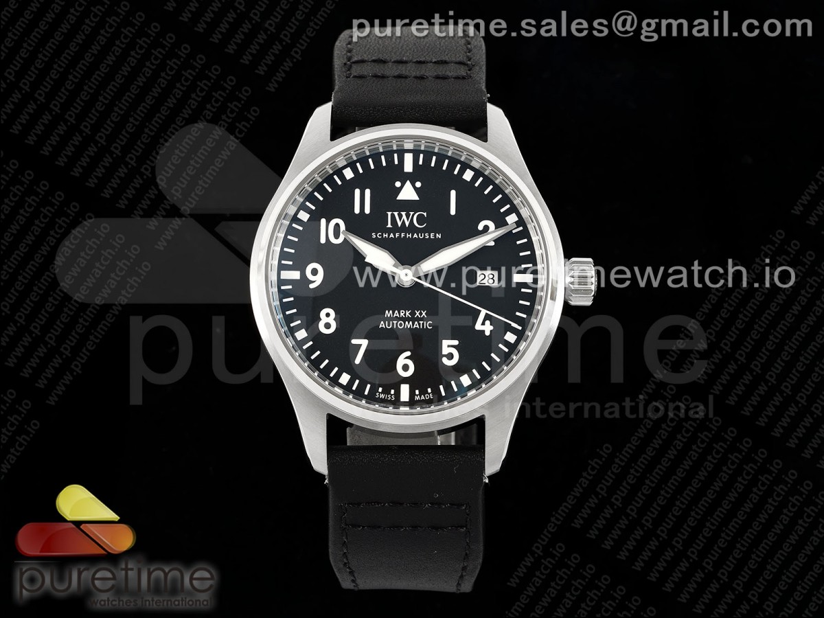 [ZF] IWC Pilot Mark XX IW328201 Black Dial on Black Leather Strap A32111