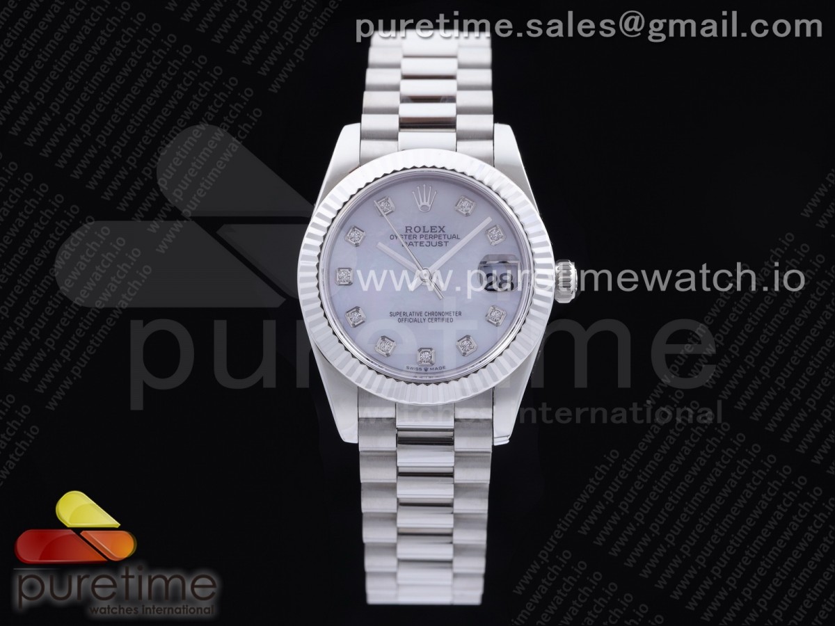 [GMF] Rolex DateJust 31 Ladies 278289 316L Steel White Dial Diamonds Markers on President Syle Bracelet