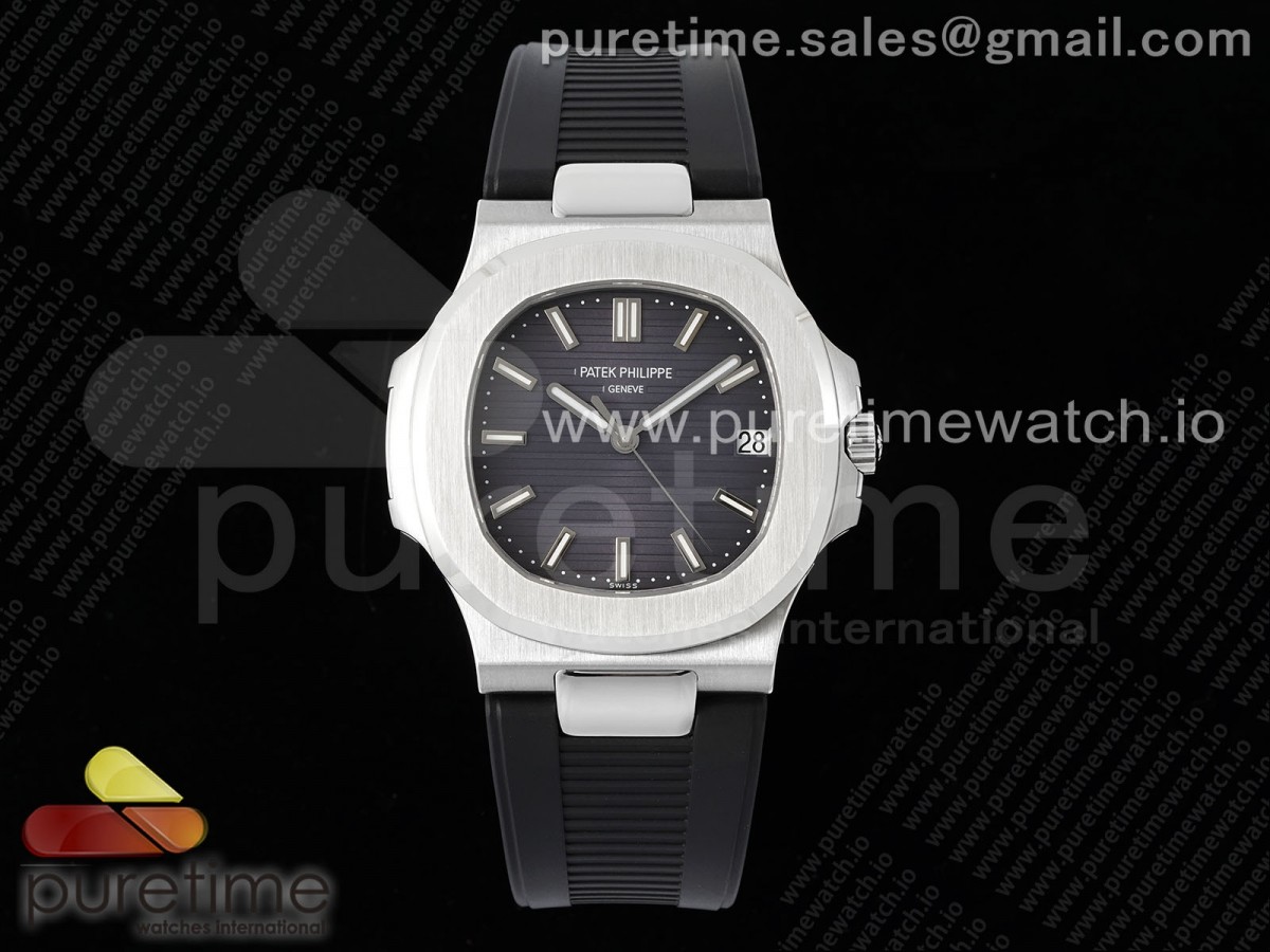 [PPF] Patek Philippe Nautilus 5711/1A Gray Textured Dial on Black Rubber Strap 324CS V5