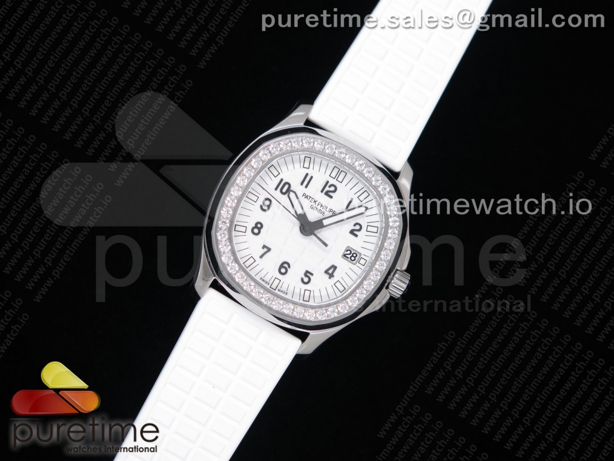 [PPF] Patek Philippe Aquanaut 5067A SS White Textured Dial on White Rubber Strap AE23