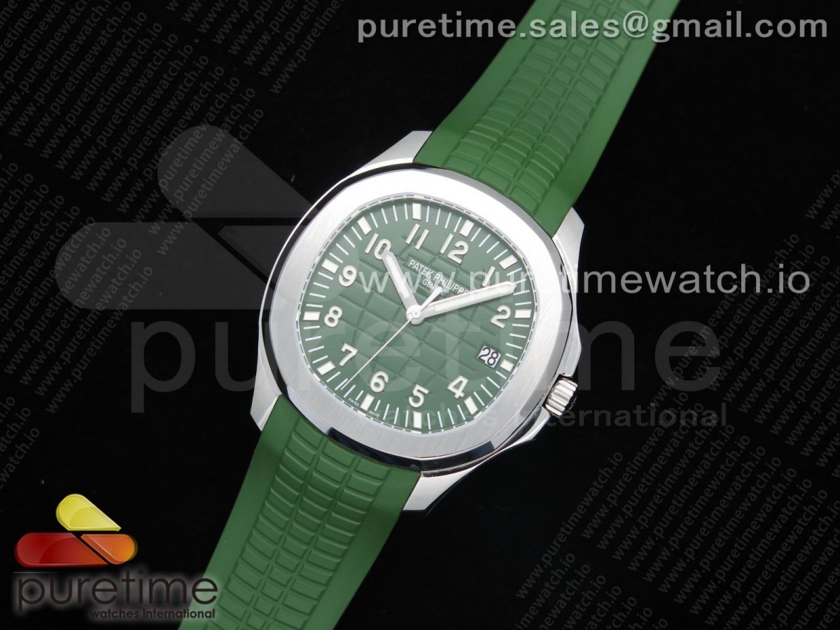 [ZF] Patek Philippe Aquanaut 5168G 42mm SS Green Dial on Green Rubber Strap 324CS