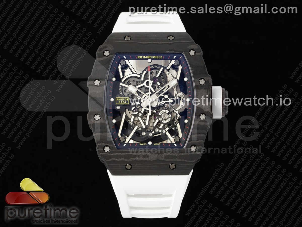 [ZF] Richard Mille RM035-02 Real NTPT Skeleton Dial on White Rubber Strap NH05A V3+