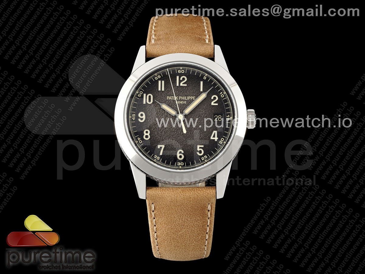 [PPF] Patek Philippe Calatrava 5226G SS Gray Rock Dial on Brown Leather Strap 330CS