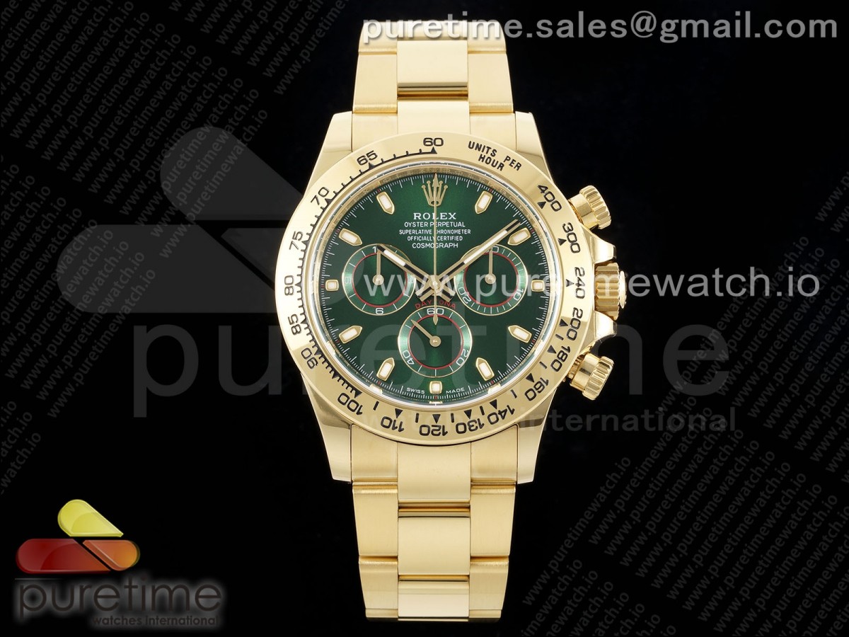 [BTF] Rolex Daytona 116508 Green Dial on YG Bracelet SA4130