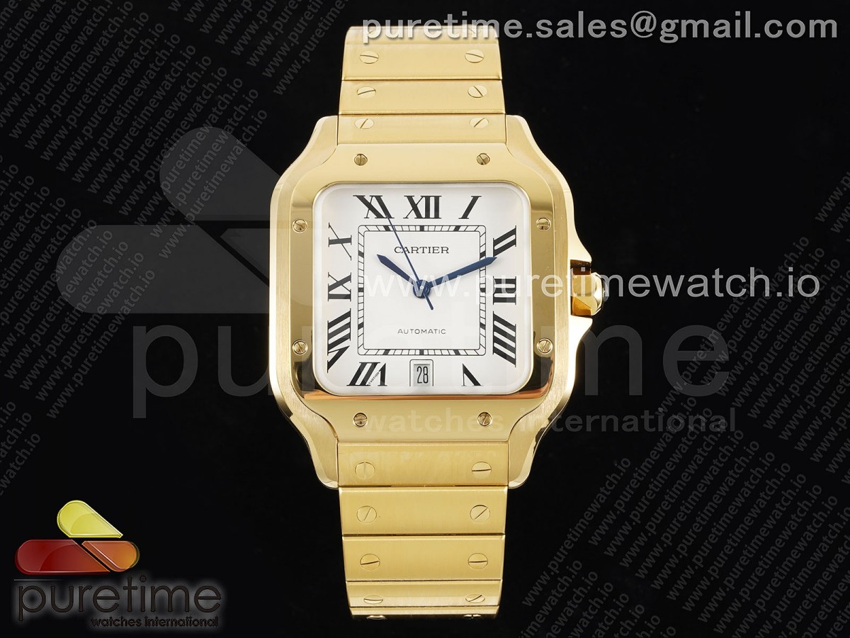 [3KF] Cartier Santos de Cartier 40mm YG White Dial on YG Bracelet MIYOTA 9015