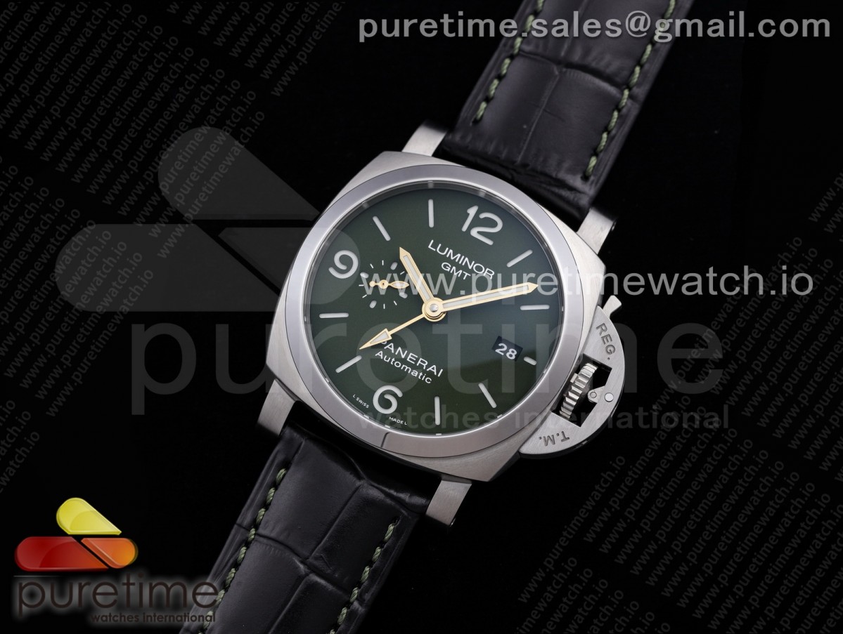 [VSF] Panerai PAM1056 V GMT Green Dial on Black Leather Strap P.9011 Super Clone