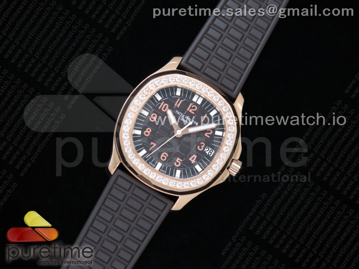 [PPF] Patek Philippe Aquanaut 5068 RG Brown Textured Dial on Brown Rubber Strap 324CS