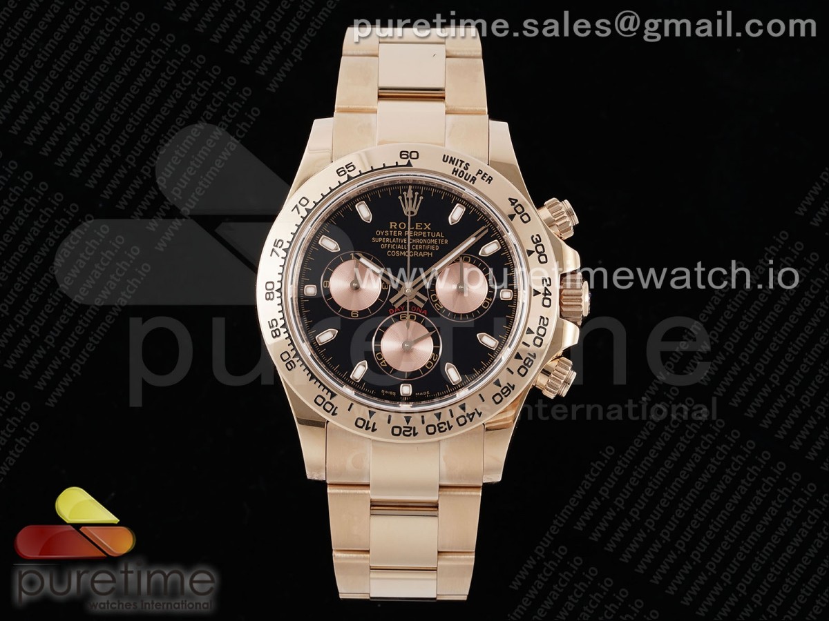 [BTF] Rolex Daytona 116505 Black/RG Dial on RG Bracelet SA4130