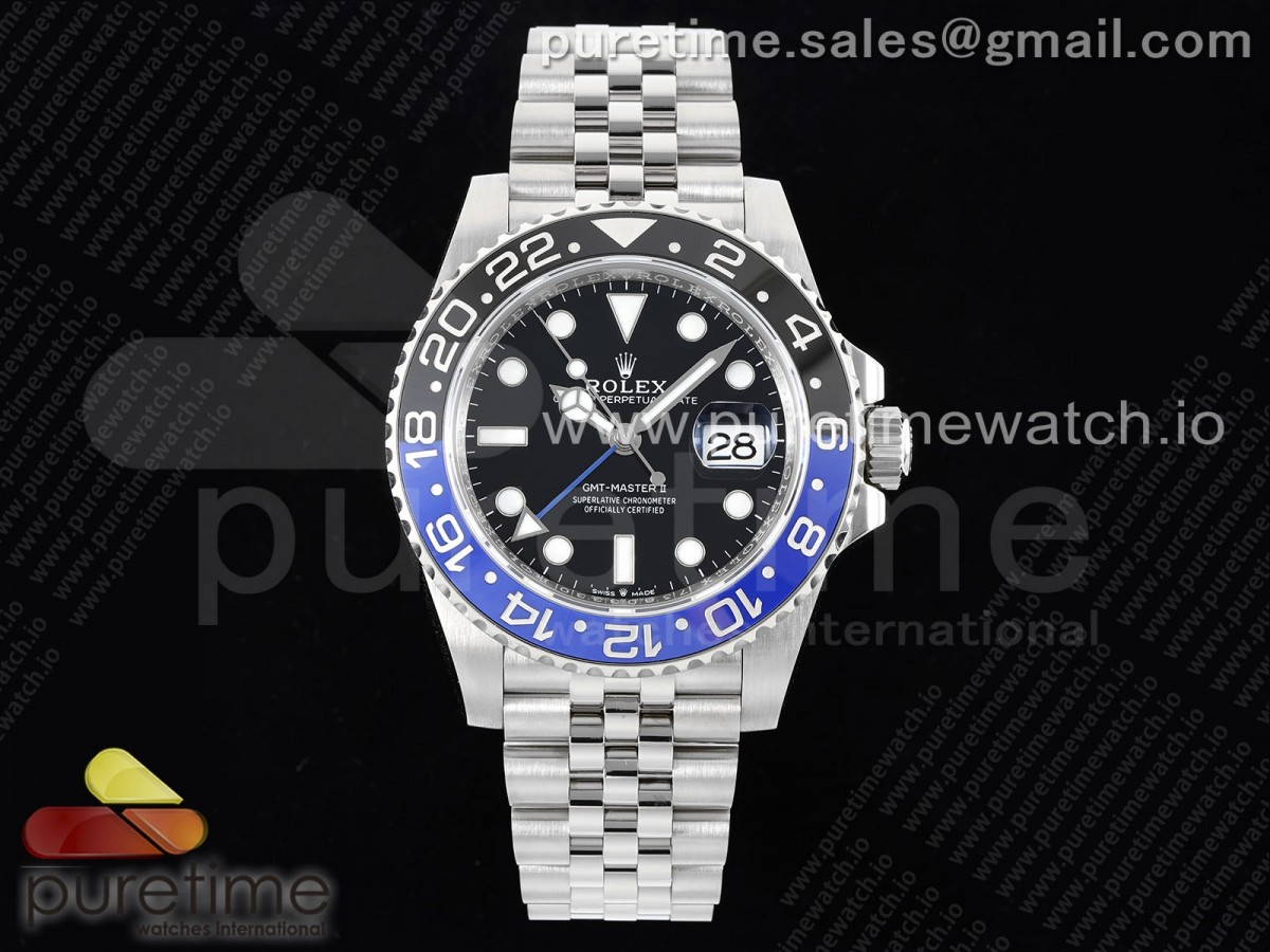 [C+] Rolex GMT Master II 126710 BLNR Batman 904L SS Black Dial on Jubilee Bracelet VR3285 CHS