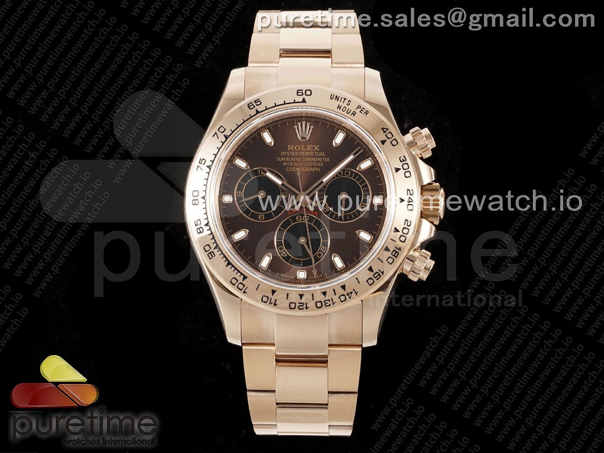 [QF] Rolex Daytona 116505 Brown Dial on RG Bracelet SH4130 V3 (Gain Weight)