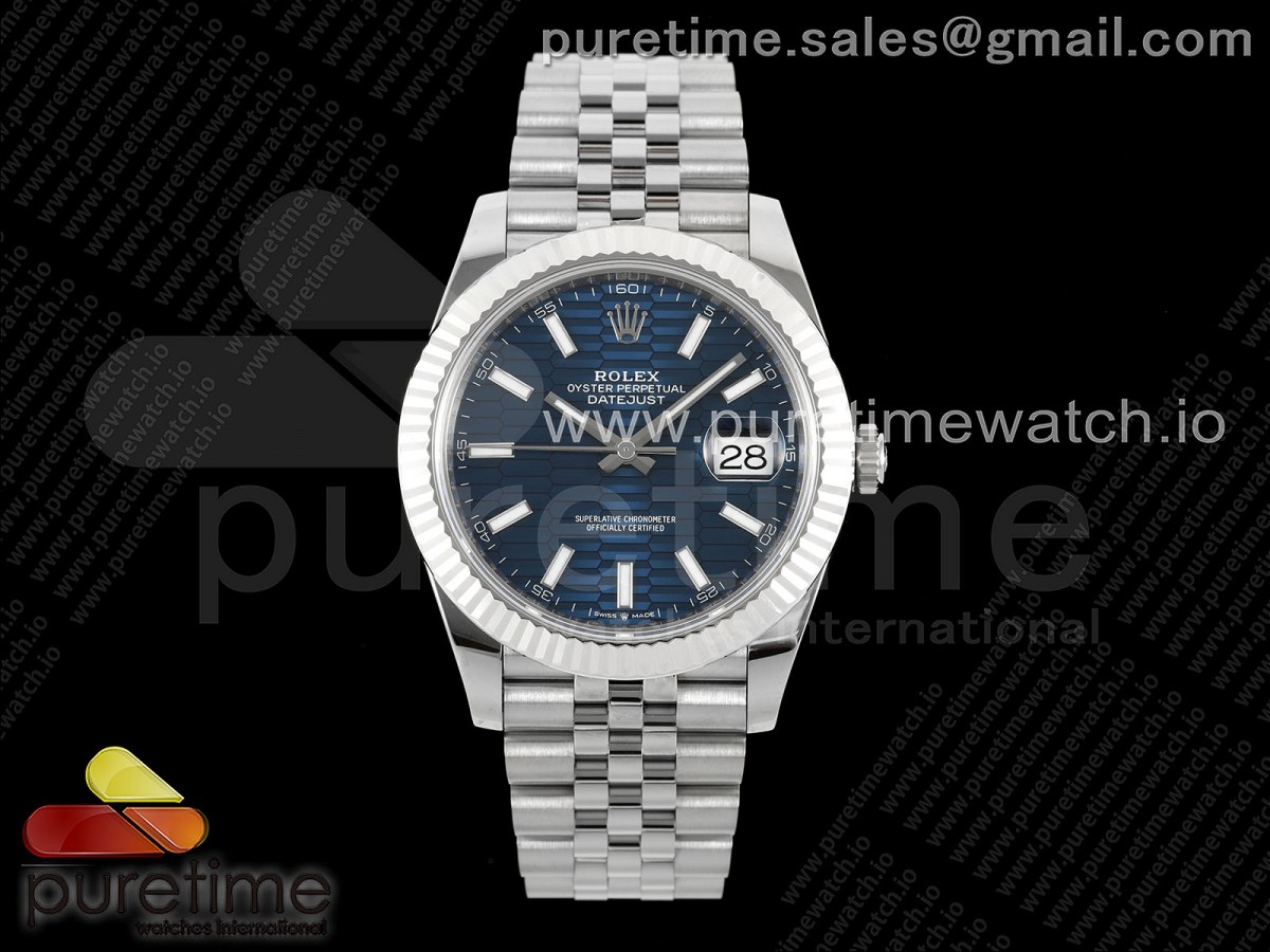 [VSF] Rolex DateJust 41 126334 904L SS Blue Textured Dial on Jubilee Bracelet VS3235