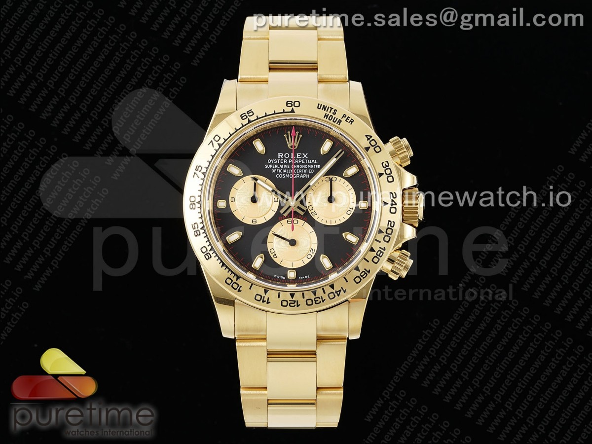 [BTF] Rolex Daytona 116508 Black/YG Dial on YG Bracelet SA4130