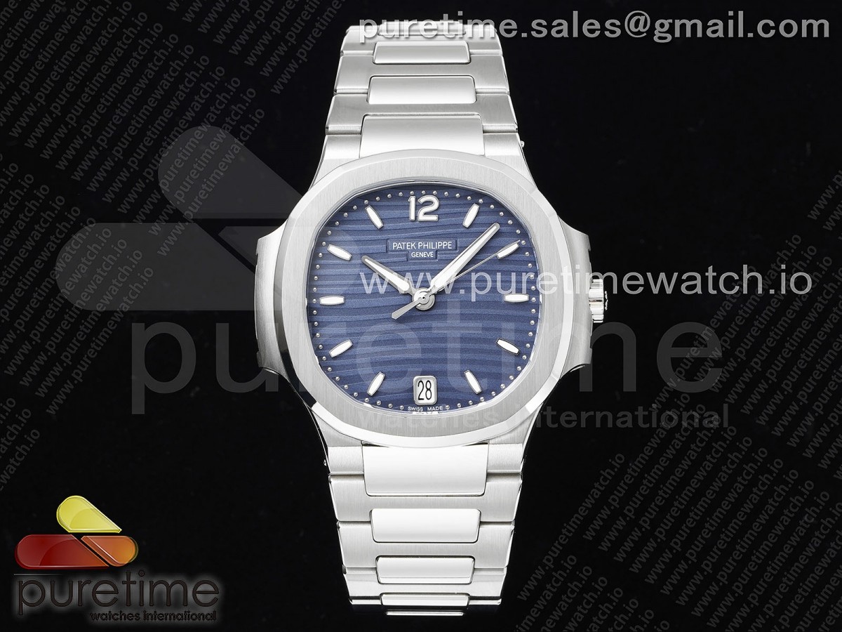 [3KF] Patek Philippe Nautilus 7118 Ladies Light Blue Dial on SS Bracelet A324 Super Clone