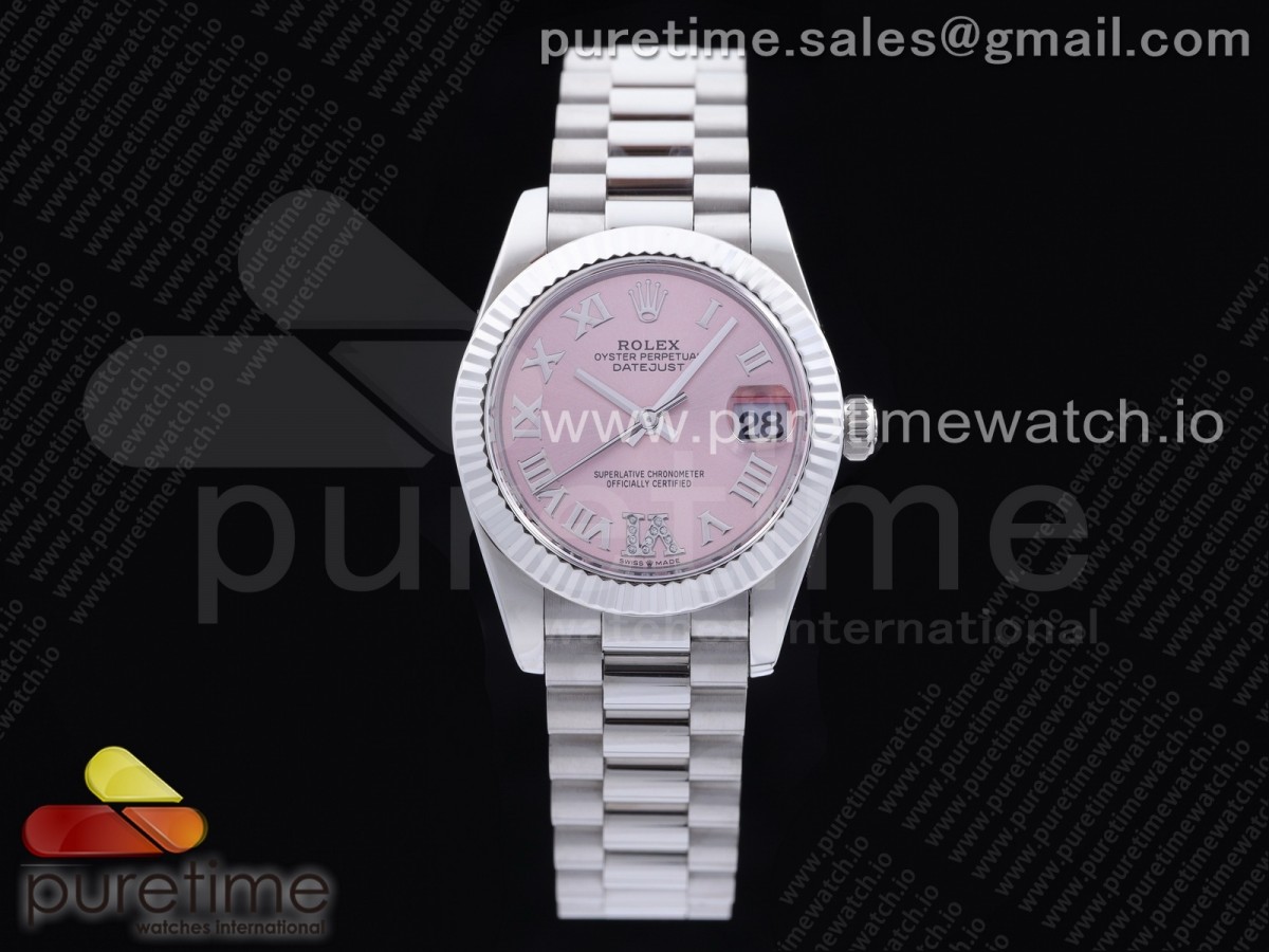 [GMF] Rolex DateJust 31 Ladies 278289 316L Steel Pink Dial Diamond Roman Markers on President Syle Bracelet