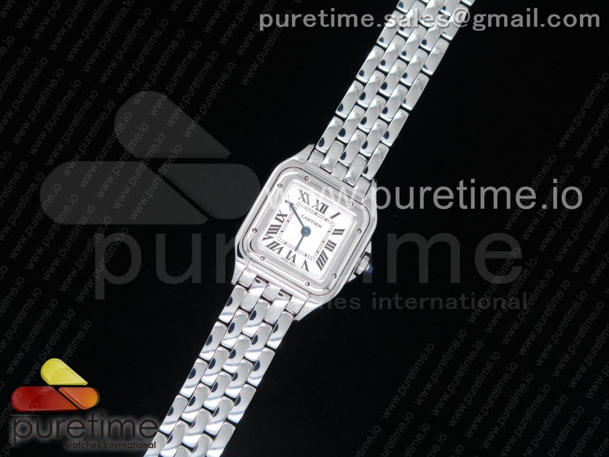 [K11] Cartier Panthère Secrete Ladies 22mm SS White Dial on SS Bracelet Ronda Quartz