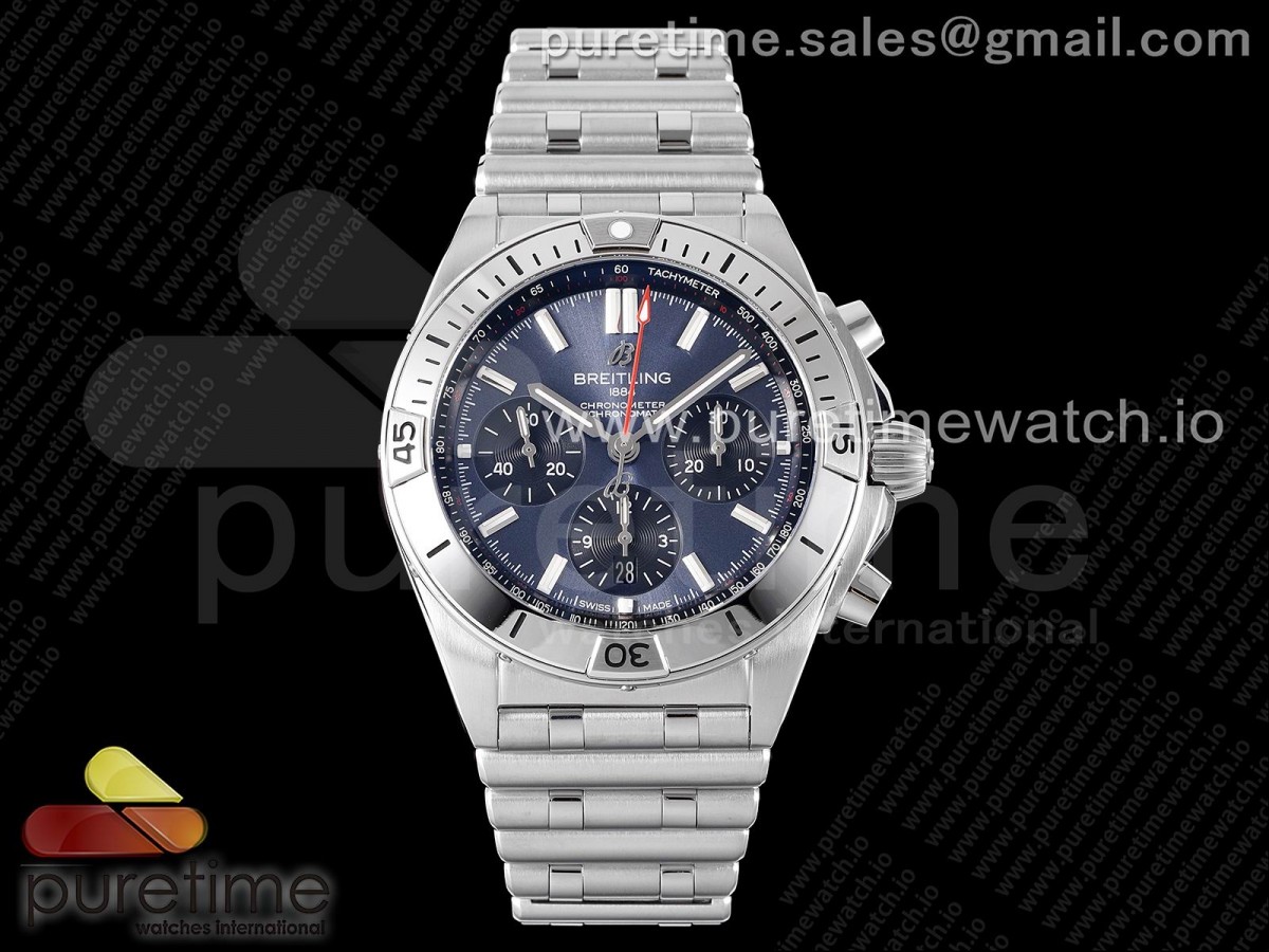 [TF] Breitling Chronomat B01 42mm SS Blue Dial on SS Bracelet A7750