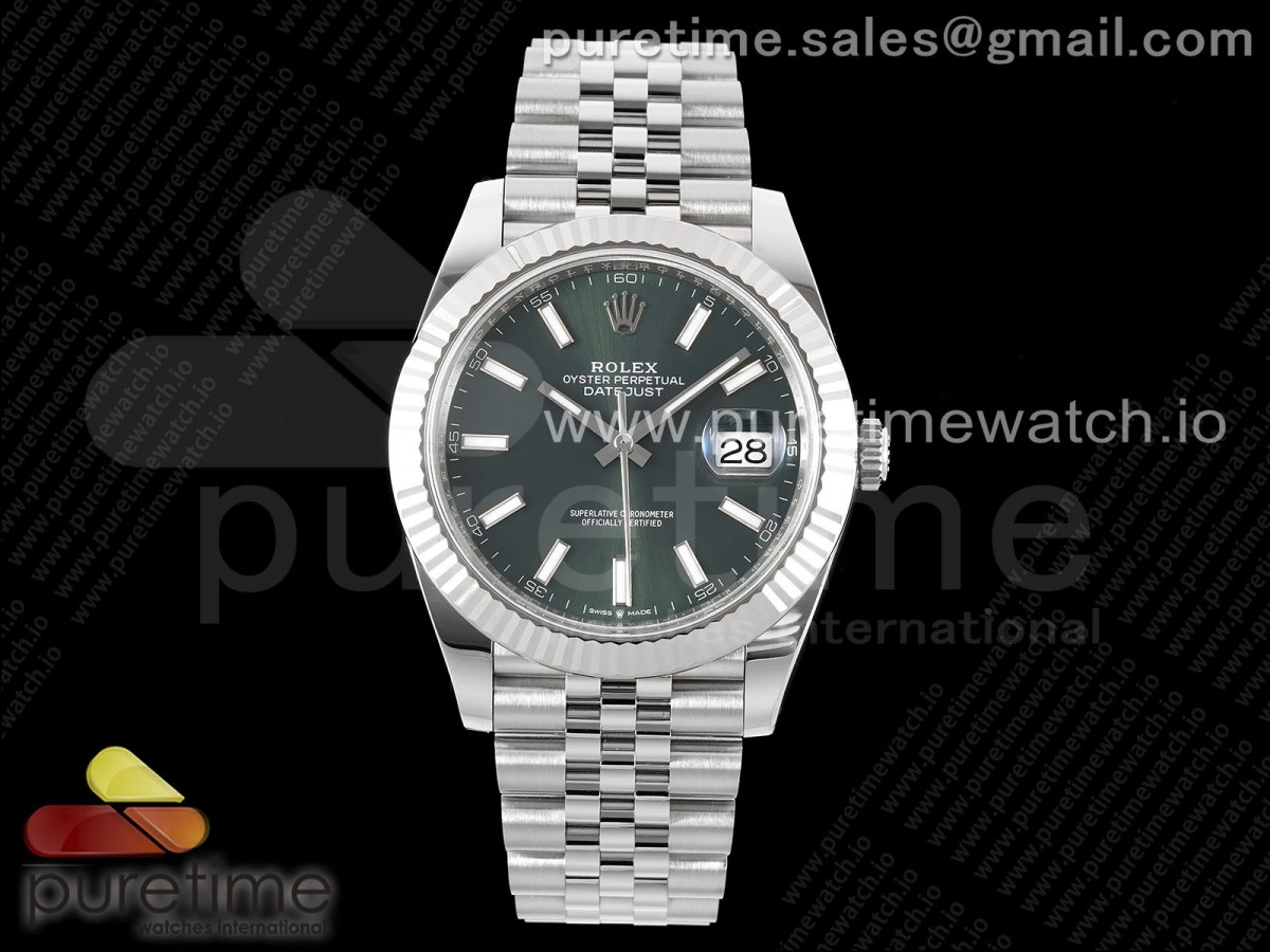 [Clean] Rolex DateJust 41 126334 904L Steel Green Dial on Jubilee Bracelet VR3235