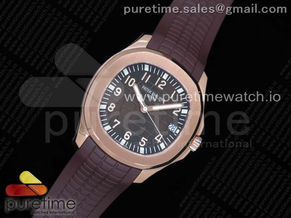 [ZF] Patek Philippe Aquanaut 5167R RG Brown Dial on Brown Rubber Strap 324CS