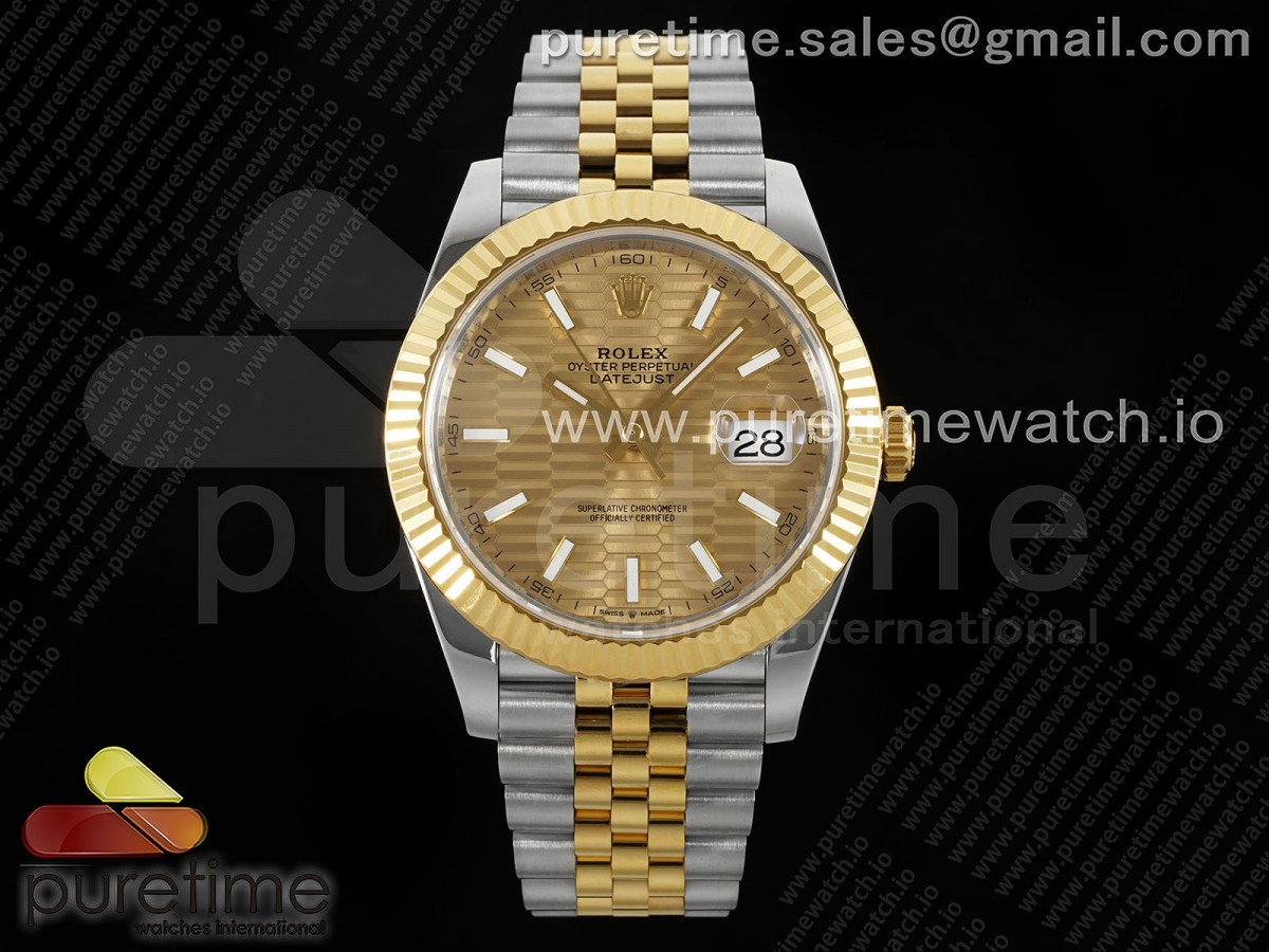 [VSF] Rolex DateJust 41 126333 904L SS YG Textured Dial on Jubilee Bracelet VS3235