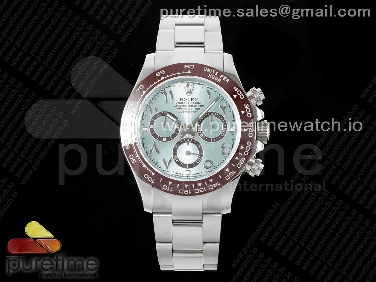 [QF] Rolex Daytona 116506 Ice Blue Arabic Dial on SS Bracelet SH4130 V3 (Gain Weight)