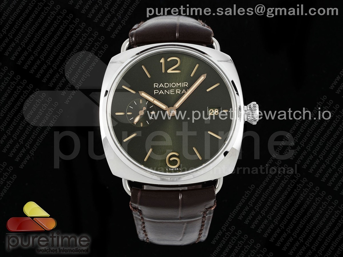 [VSF] Panerai PAM1386 Radiomir 40mm Green Dial on Brown Leather Strap P900