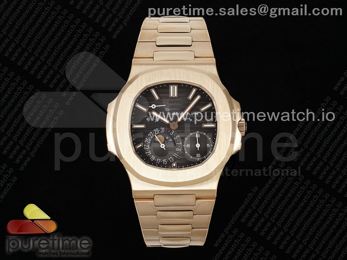 [PPF] Patek Philippe Nautilus 5712 RG Brown Dial on RG Bracelet A240 Super Clone V2