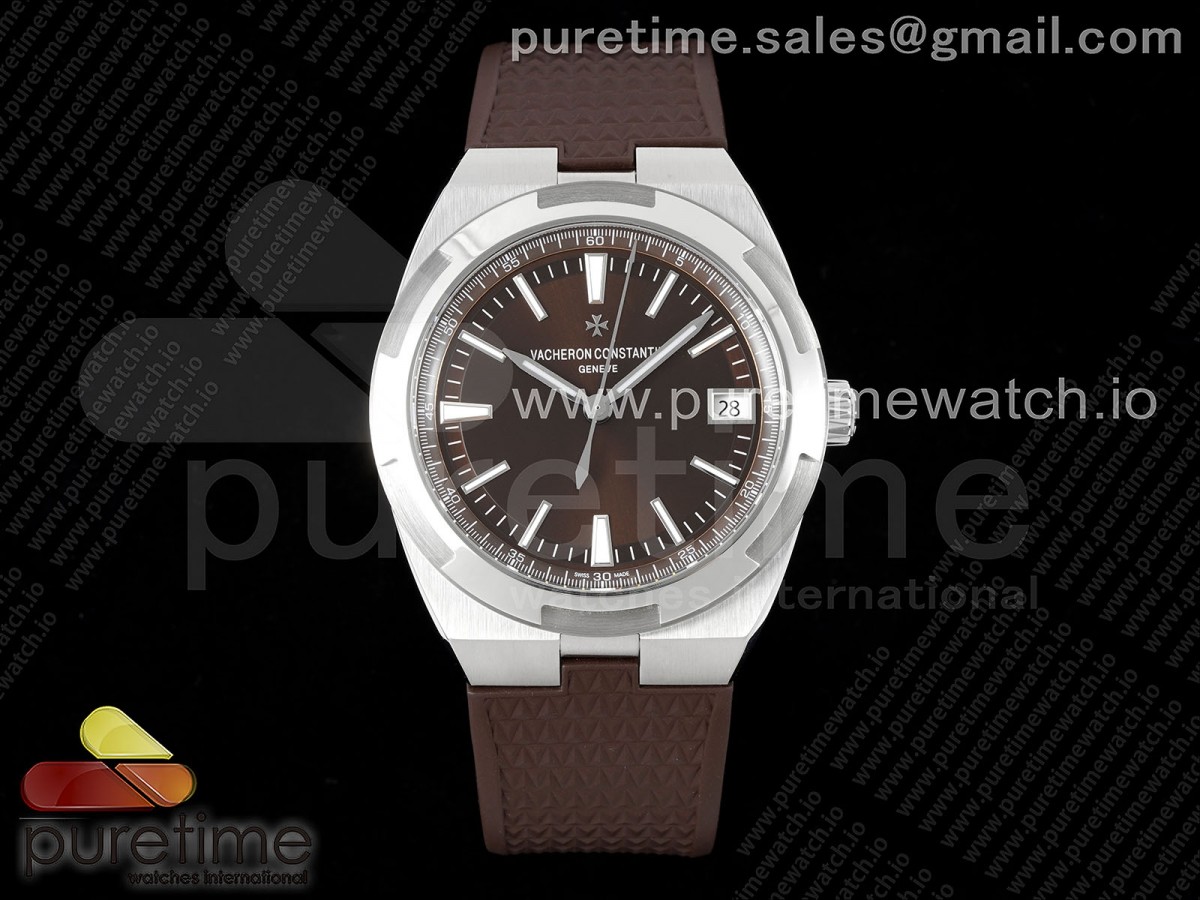 [ZF] Vacheron Constantin Overseas 4500V SS Brown Dial on Brown Rubber Strap A5100