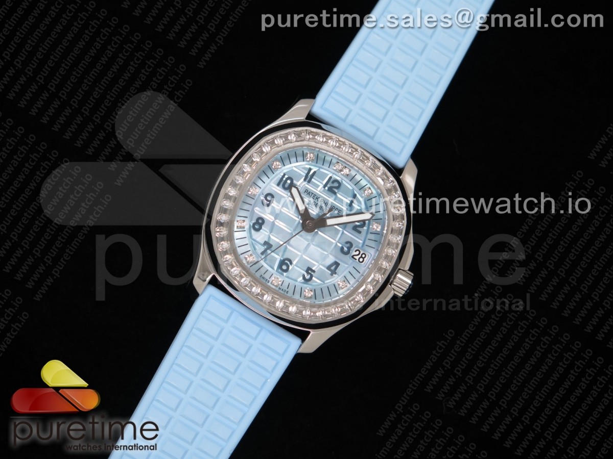 [PPF] Patek Philippe Aquanaut 5067A SS Light Blue MOP Dial on Light Blue Rubber Strap AE23