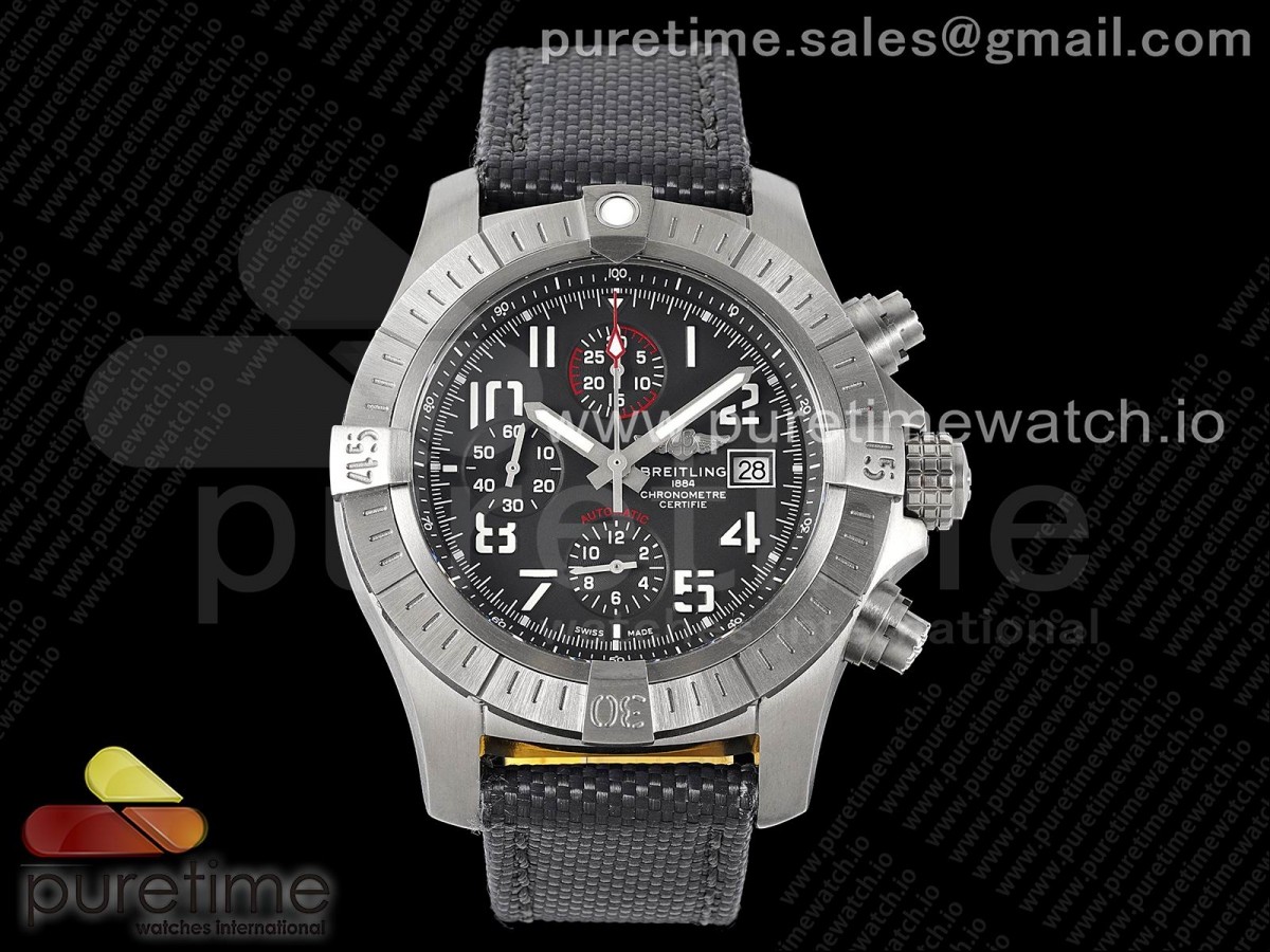 [TF] Breitling Avenger Chrono Titanium Gray Dial on Gray Nylon Strap A7750