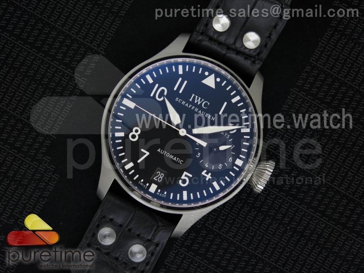 [ZF] IWC Big Pilot Real PR IW500901 on Black Leather Strap A51111