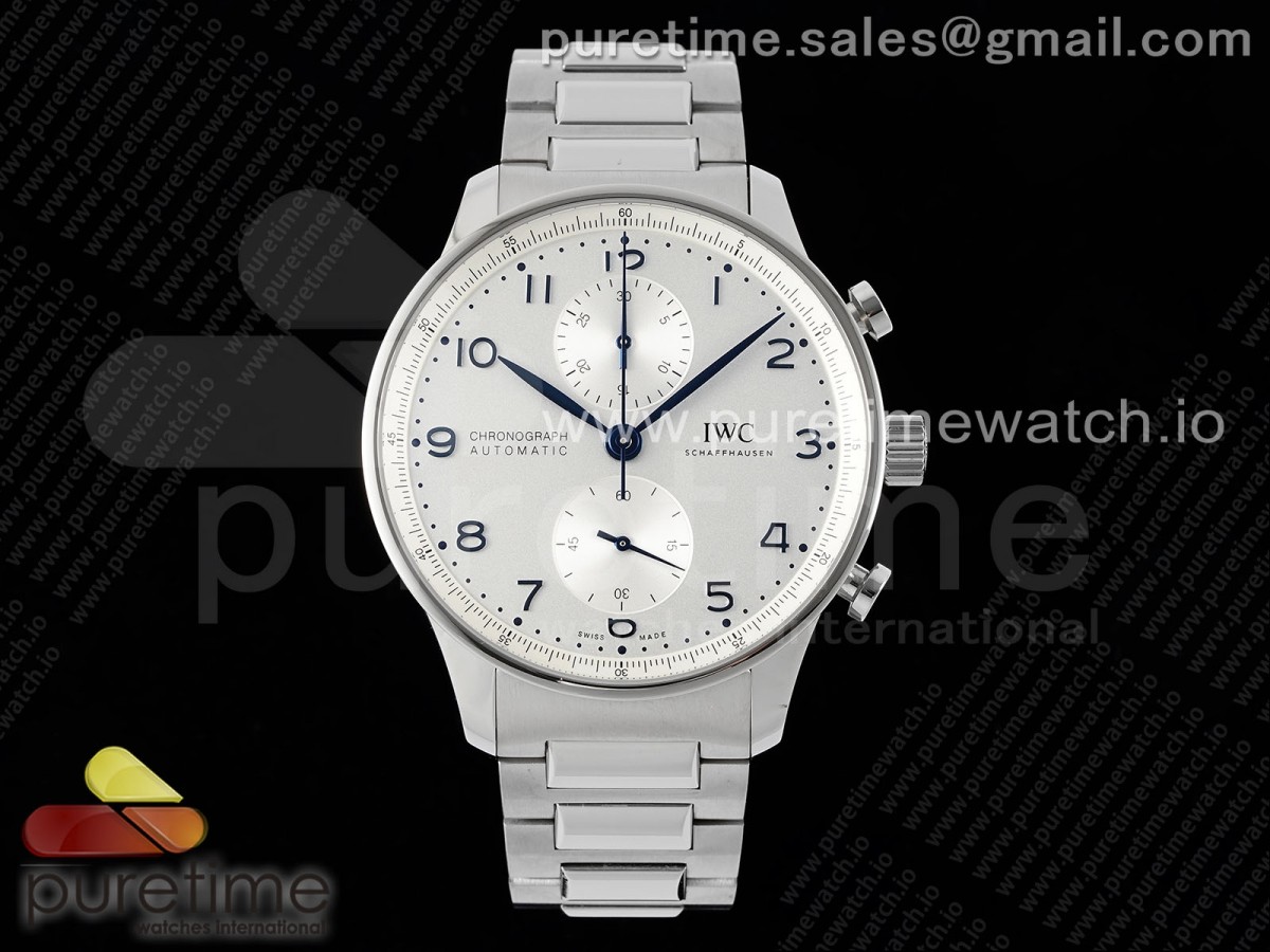 [ZF] IWC Portuguese Chrono IW3716 White Dial on SS Bracelet A69355