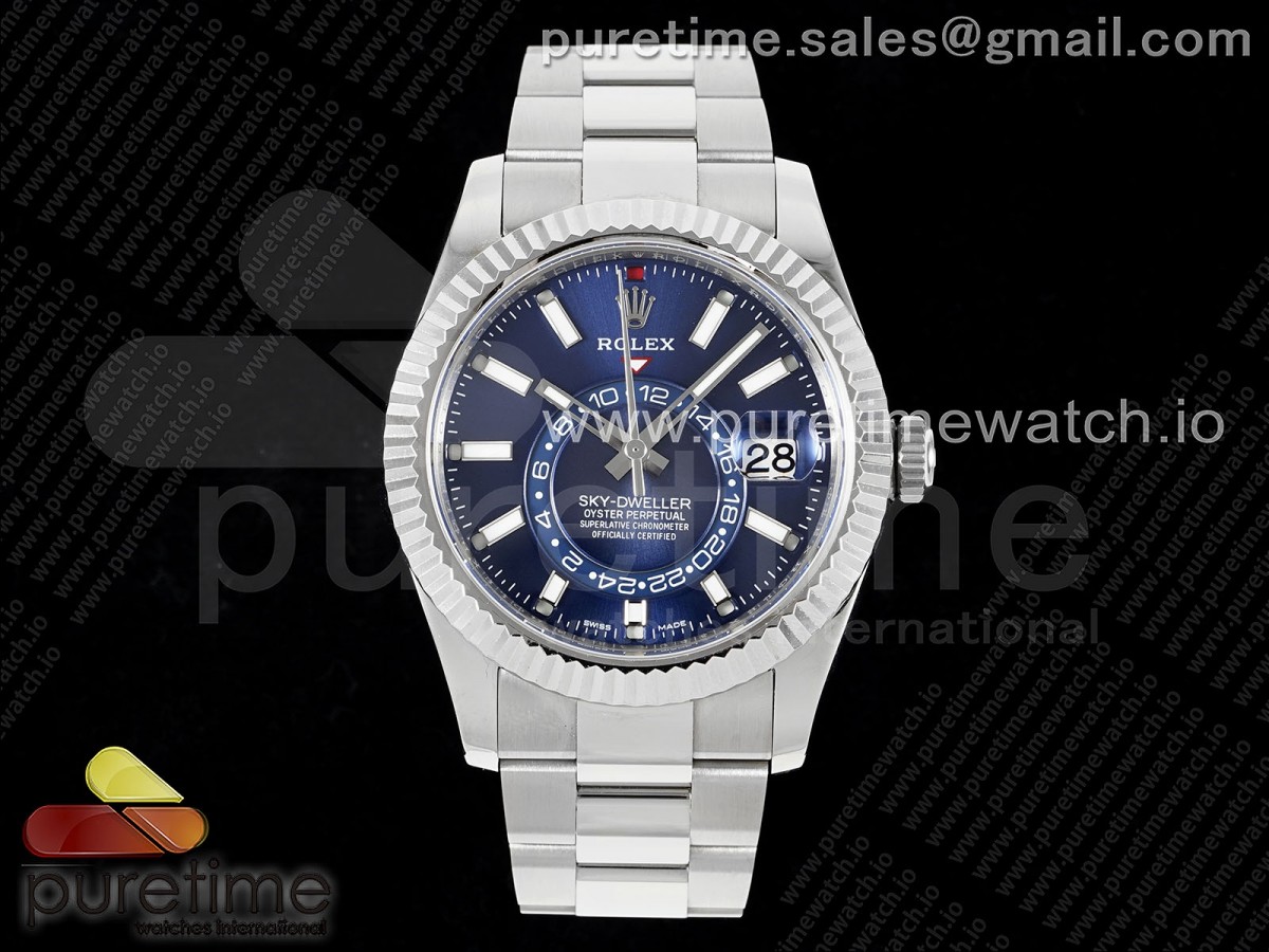 [ZF] Rolex Sky-Dweller 326934 904L SS Blue Dial on SS Bracelet A2824