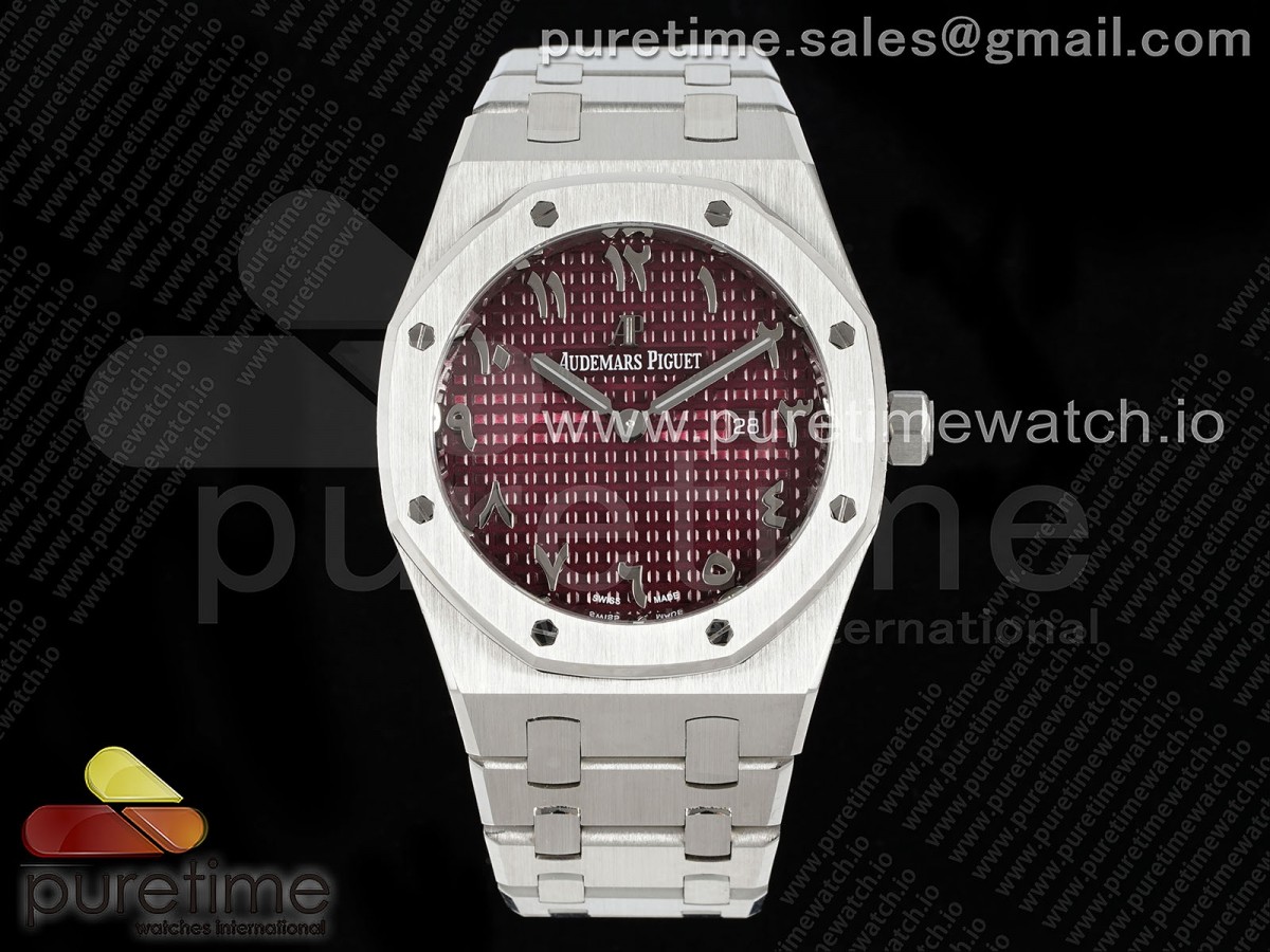 [ZF] Audemars Piguet Lady Royal Oak 33mm SS Red Arabic Dial on SS Bracelet ETA Quartz